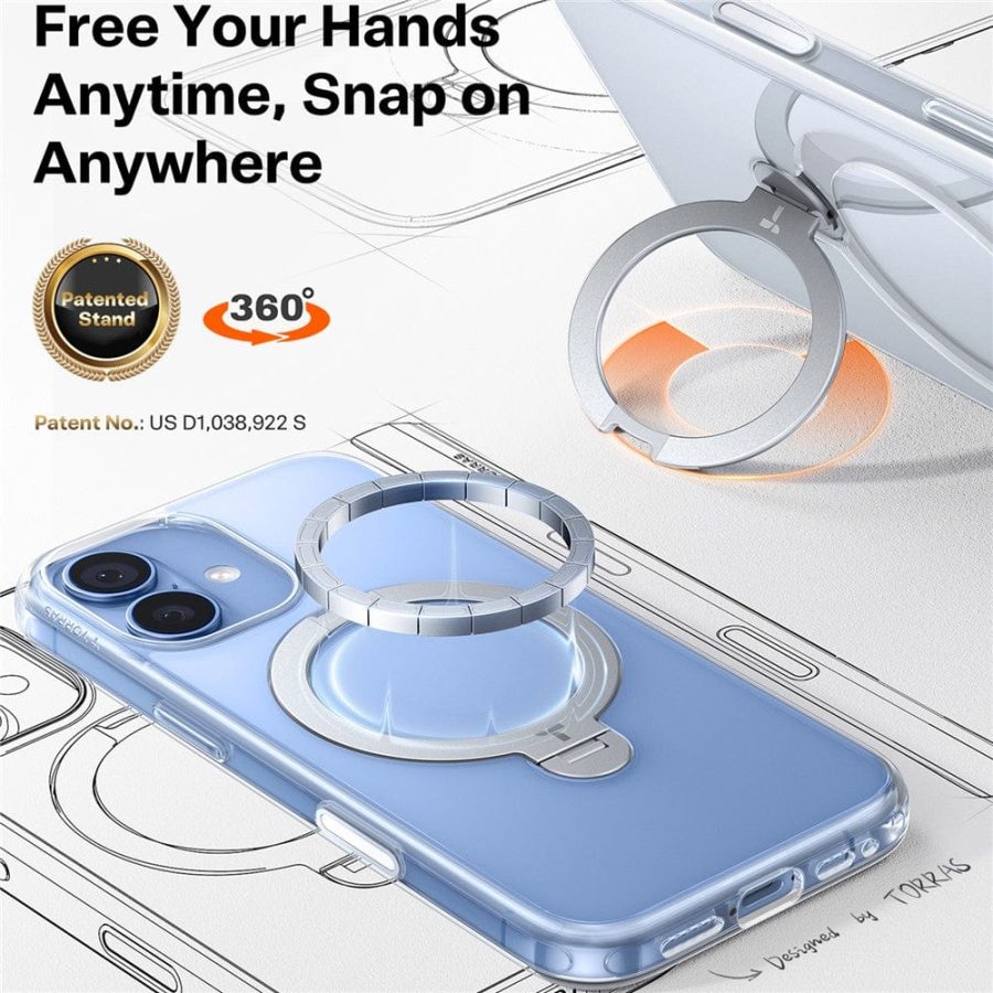 TORRAS Ostand Q3 Spin Series For iPhone 17 MagSafe Rotating Kickstand Case