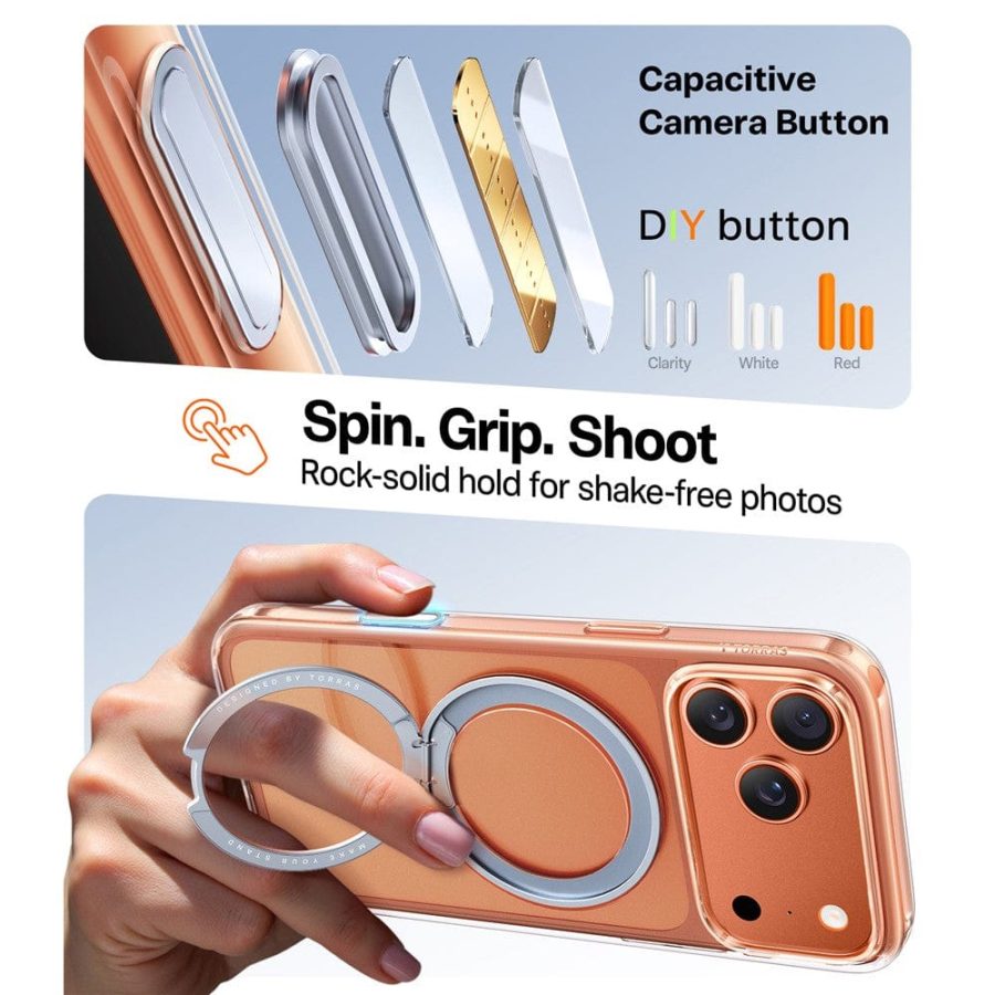 TORRAS Ostand O1 Guardian Series For iPhone 17 Pro Magnetic Case Rotating Kickstand Phone Cover