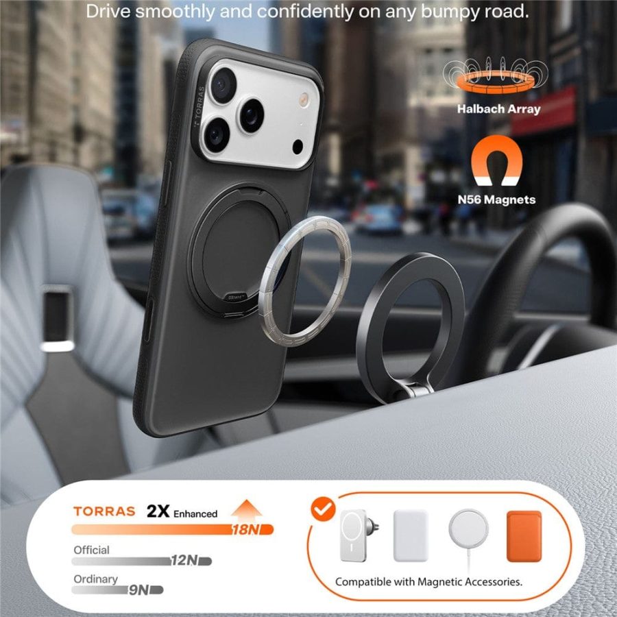 TORRAS Ostand O3 Fitness Series For iPhone 17 Pro Max Case Compatible with MagSafe Kickstand Phone Cover