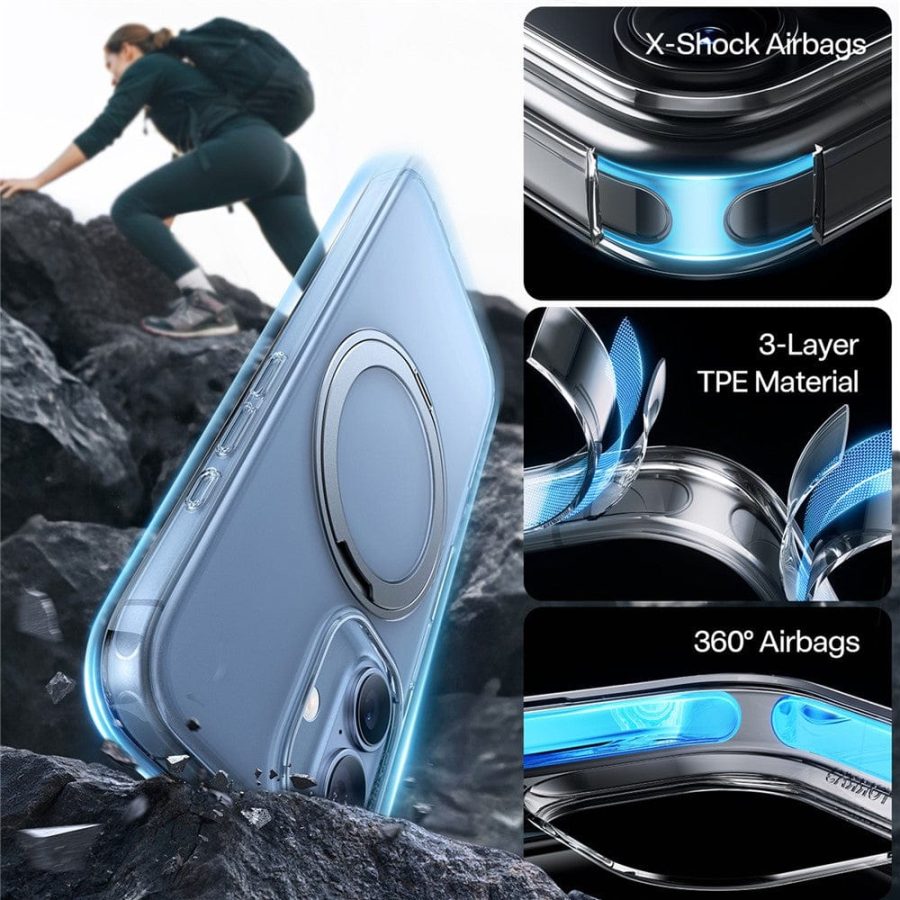 TORRAS Ostand O1 Guardian Series For iPhone 17 MagSafe Rotating Kickstand Case