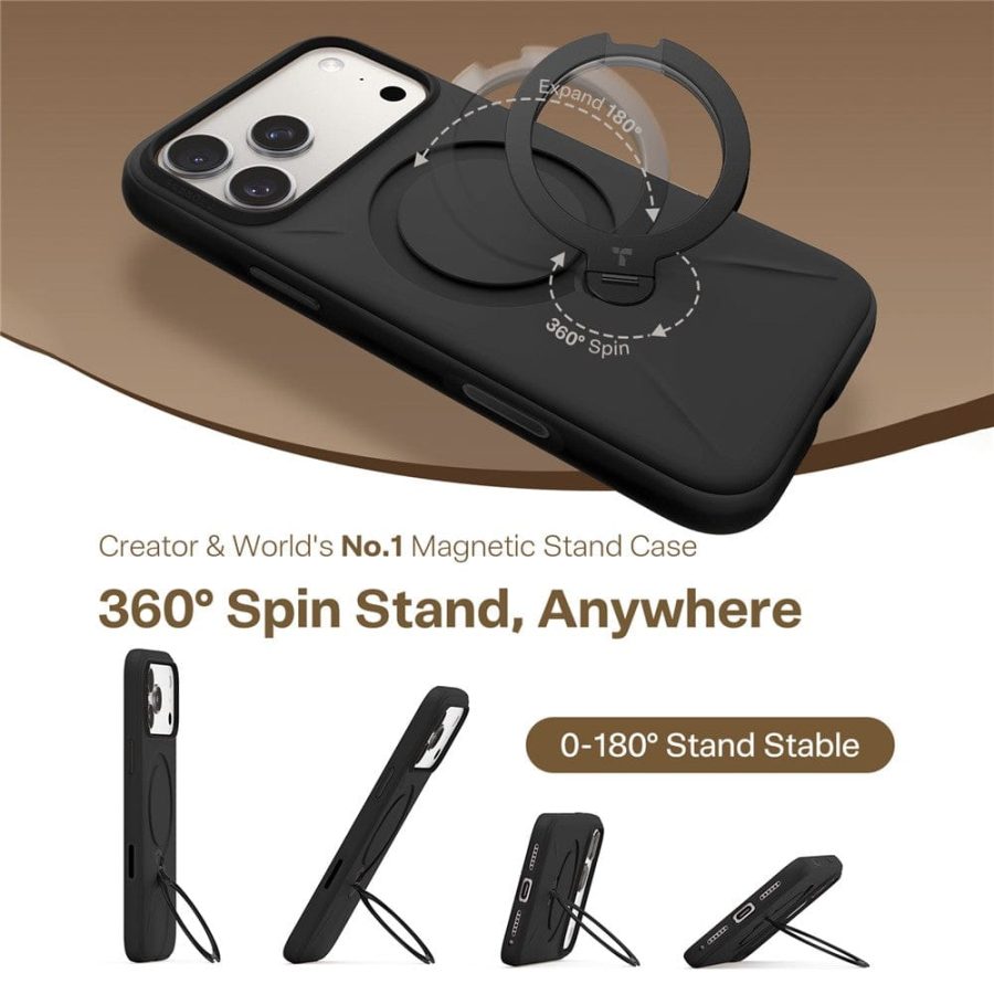 TORRAS Ostand Q3 Silicone Series For iPhone 17 Pro Case Kickstand Liquid Silicone Phone Cover Compatible with MagSafe