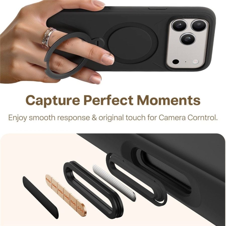 TORRAS Ostand Q3 Silicone Series For iPhone 17 Pro Case Kickstand Liquid Silicone Phone Cover Compatible with MagSafe