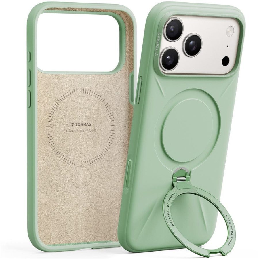 TORRAS Ostand Q3 Silicone Series For iPhone 17 Pro Case Kickstand Liquid Silicone Phone Cover Compatible with MagSafe