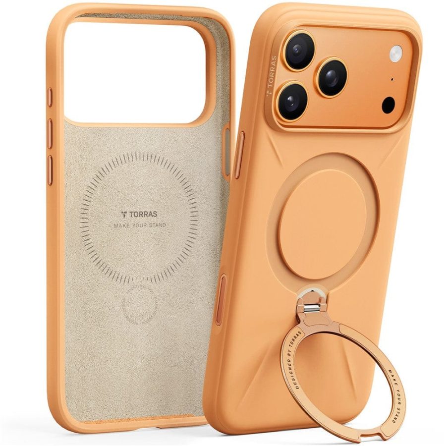 TORRAS Ostand Q3 Silicone Series For iPhone 17 Pro Case Kickstand Liquid Silicone Phone Cover Compatible with MagSafe