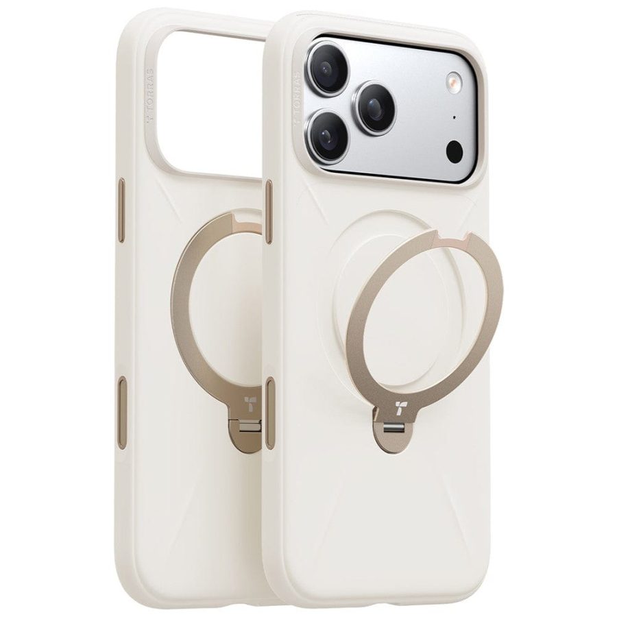 TORRAS Ostand Q3 Silicone Series For iPhone 17 Pro Max Case Magnetic Ring Kickstand Liquid Silicone Phone Cover