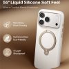 TORRAS Ostand Q3 Silicone Series For iPhone 17 Pro Max Case Magnetic Ring Kickstand Liquid Silicone Phone Cover