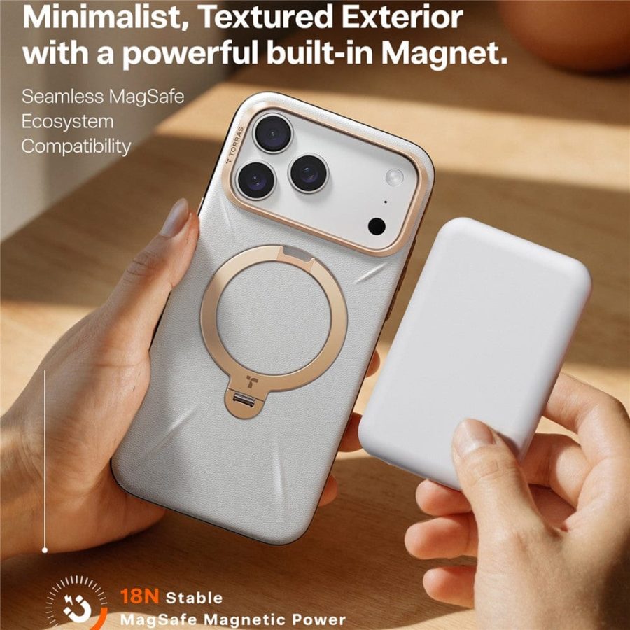 TORRAS Ostand Q3 VegSkin Series For iPhone 17 Pro Max Case Compatible with MagSafe Kickstand Phone Cover