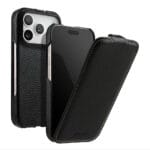 MELKCO For iPhone 17 Pro Max Flip Case Genuine Bovine Leather Cover | Compatible with MagSafe Black iPhone 17 Pro Max by The Case Factory