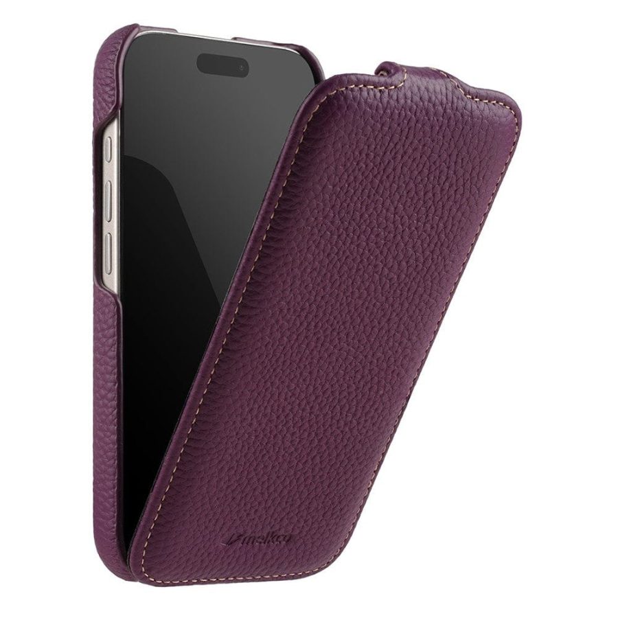 6601179802A-3 MELKCO For iPhone 17 Pro Flip Case Genuine Bovine Leather | Compatible with MagSafe by The Case Factory