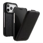 MELKCO For iPhone 17 Pro Flip Case Genuine Bovine Leather | Compatible with MagSafe Black iPhone 17 Pro by The Case Factory