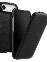 MELKCO For iPhone Air Flip Case Genuine Bovine Leather | Compatible with MagSafe Black iPhone Air by The Case Factory