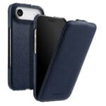 MELKCO For iPhone Air Flip Case Genuine Bovine Leather | Compatible with MagSafe Blue iPhone Air by The Case Factory