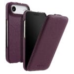 MELKCO For iPhone Air Flip Case Genuine Bovine Leather | Compatible with MagSafe Purple iPhone Air by The Case Factory
