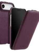 MELKCO For iPhone Air Flip Case Genuine Bovine Leather | Compatible with MagSafe Purple iPhone Air by The Case Factory