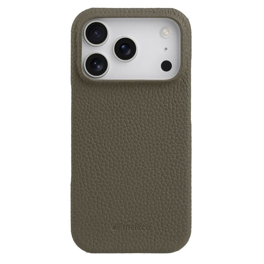 MELKCO For iPhone 17 Pro Max Case Genuine Bovine Leather | Compatible with MagSafe Grey iPhone 17 Pro Max by The Case Factory