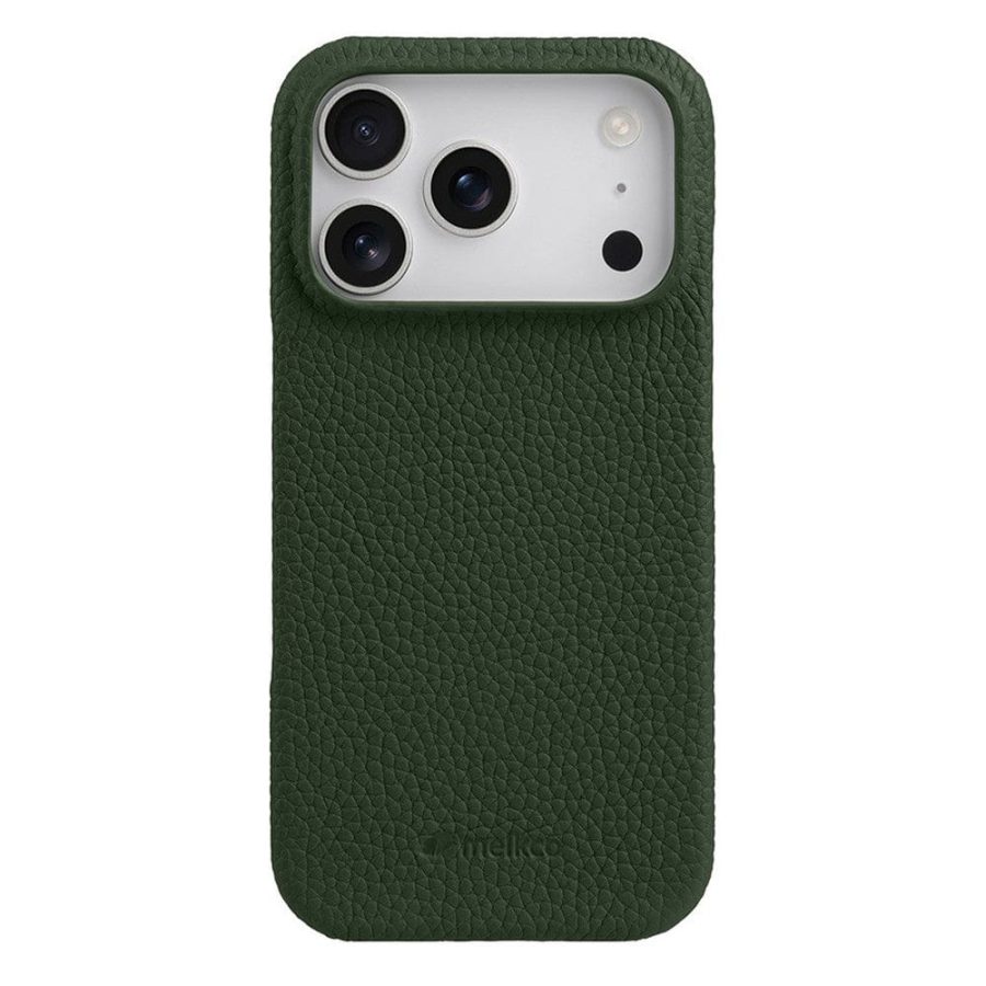 6601179860C-1_167345a1-59d2-4dd8-aae1-4b5aa619a966 MELKCO For iPhone 17 Pro Case Genuine Bovine Leather | Compatible with MagSafe Dark Green iPhone 17 Pro by The Case Factory