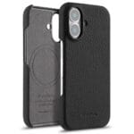 MELKCO For iPhone 17 Case Genuine Cow Leather PC Phone Cover Compatible with MagSafe Black by The Case Factory