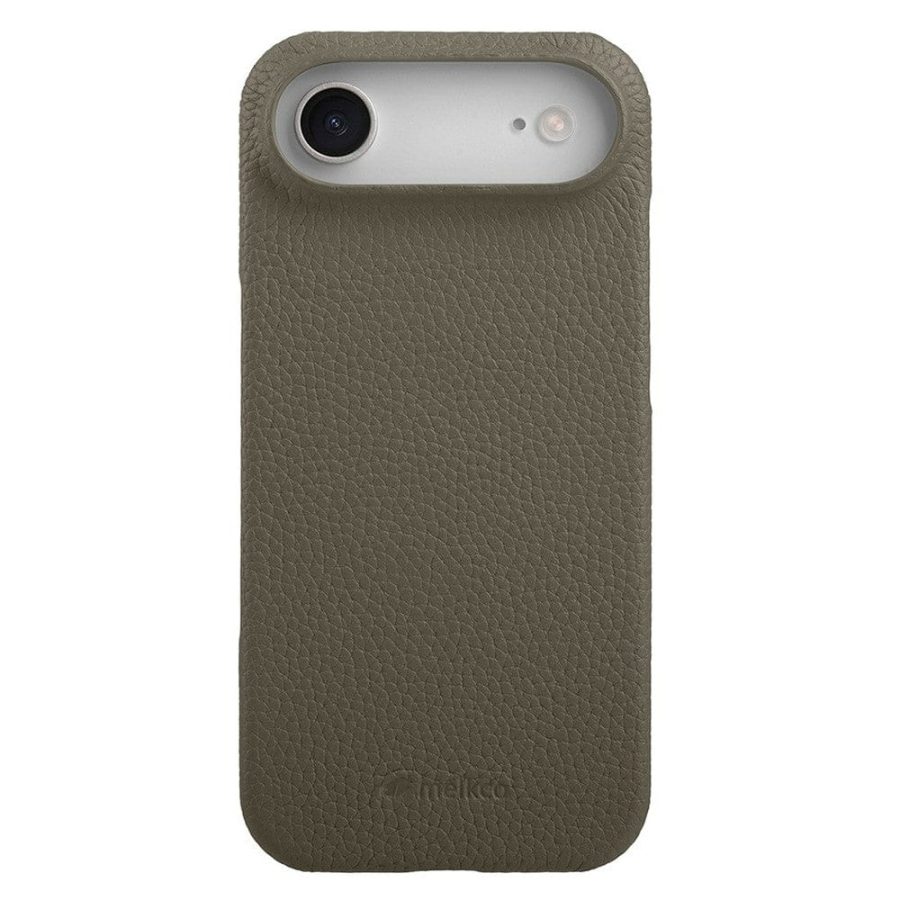 MELKCO For iPhone Air Case Genuine Bovine Leather | Compatible with MagSafe Grey iPhone Air by The Case Factory