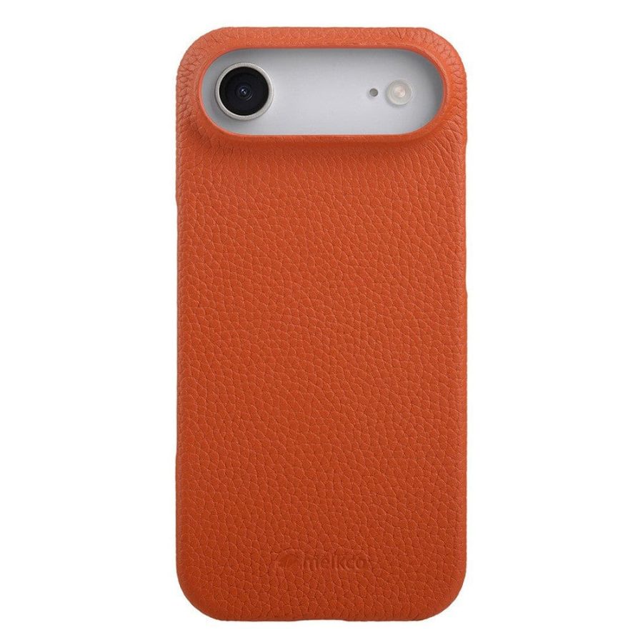 MELKCO For iPhone Air Case Genuine Bovine Leather | Compatible with MagSafe Orange iPhone Air by The Case Factory
