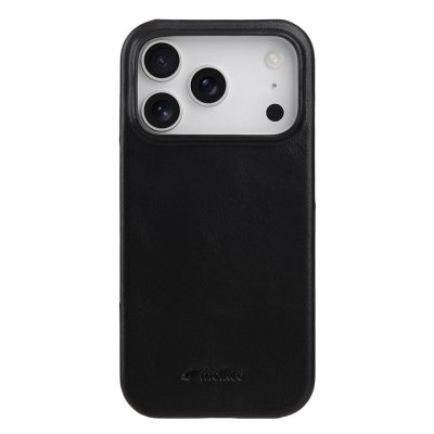 MELKCO For iPhone 17 Pro Max Case Waxy Genuine Cow Leather | Compatible with MagSafe Black iPhone 17 Pro Max by The Case Factory