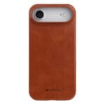 MELKCO For iPhone Air Case Waxy Genuine Cow Leather | Compatible with MagSafe Brown iPhone Air by The Case Factory