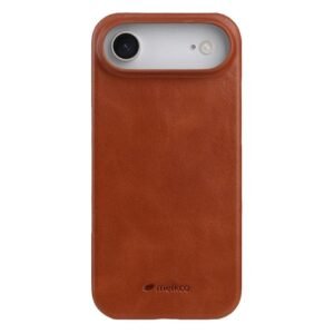 MELKCO For iPhone Air Case Waxy Genuine Cow Leather | Compatible with MagSafe Brown iPhone Air by The Case Factory