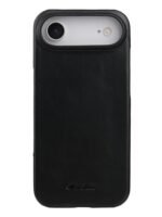 MELKCO For iPhone Air Case Waxy Genuine Cow Leather | Compatible with MagSafe Black iPhone Air by The Case Factory