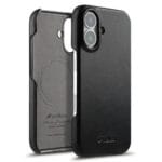 MELKCO For iPhone 17 Case Waxy Genuine Cow Leather | Compatible with MagSafe Black iPhone 17 by The Case Factory