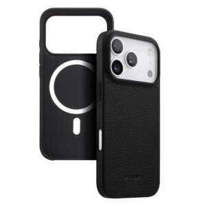MELKCO For iPhone 17 Pro Max Ultra Thin Case Genuine Bovine Leather | Compatible with MagSafe Black iPhone 17 Pro Max by The Case Factory
