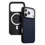 MELKCO For iPhone 17 Pro Max Ultra Thin Case Genuine Bovine Leather | Compatible with MagSafe Dark Blue iPhone 17 Pro Max by The Case Factory