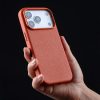 MELKCO For iPhone 17 Pro Magnetic Case Genuine Leather Phone Cover with Metal Keys  /  AI Button