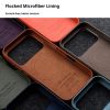 MELKCO For iPhone 17 Pro Magnetic Case Genuine Leather Phone Cover with Metal Keys  /  AI Button
