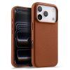 MELKCO For iPhone 17 Pro Magnetic Case Genuine Leather Phone Cover with Metal Keys  /  AI Button