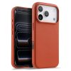 MELKCO For iPhone 17 Pro Magnetic Case Genuine Leather Phone Cover with Metal Keys  /  AI Button