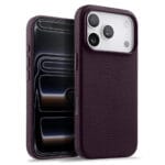 MELKCO For iPhone 17 Pro Magnetic Case Genuine Leather Phone Cover with Metal Keys  /  AI Button