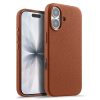MELKCO For iPhone 17 Magnetic Case Genuine Leather Phone Cover with Metal Keys  /  AI Button