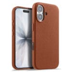 MELKCO For iPhone 17 Magnetic Case Genuine Leather Phone Cover with Metal Keys  /  AI Button