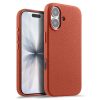 MELKCO For iPhone 17 Magnetic Case Genuine Leather Phone Cover with Metal Keys  /  AI Button