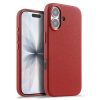 MELKCO For iPhone 17 Magnetic Case Genuine Leather Phone Cover with Metal Keys  /  AI Button