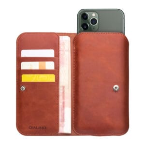 QIALINO Universal Premium Cowhide Genuine Leather Wallet Case for iPhone (6.9 Inches Display Size)
