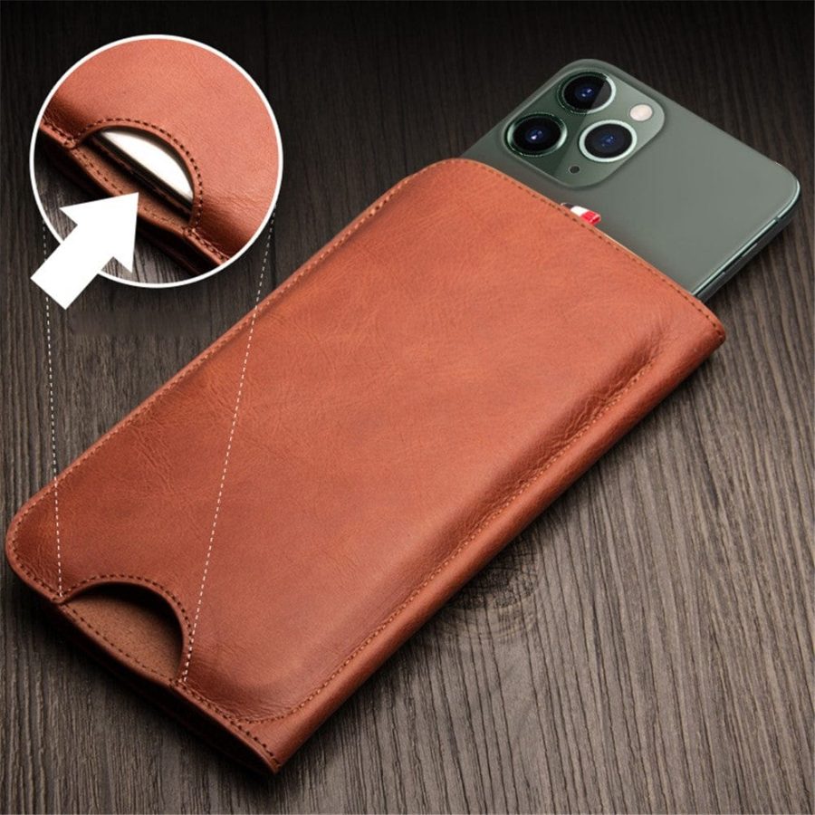 QIALINO Universal Premium Cowhide Genuine Leather Wallet Case for iPhone (6.9 Inches Display Size)