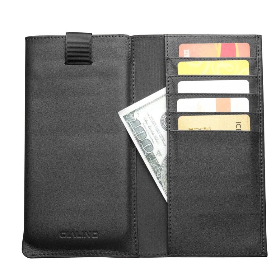 101118667A-5 QIALINO Premium Cowhide Leather Wallet Protective Pouch Case (6.5 inches Display Size)