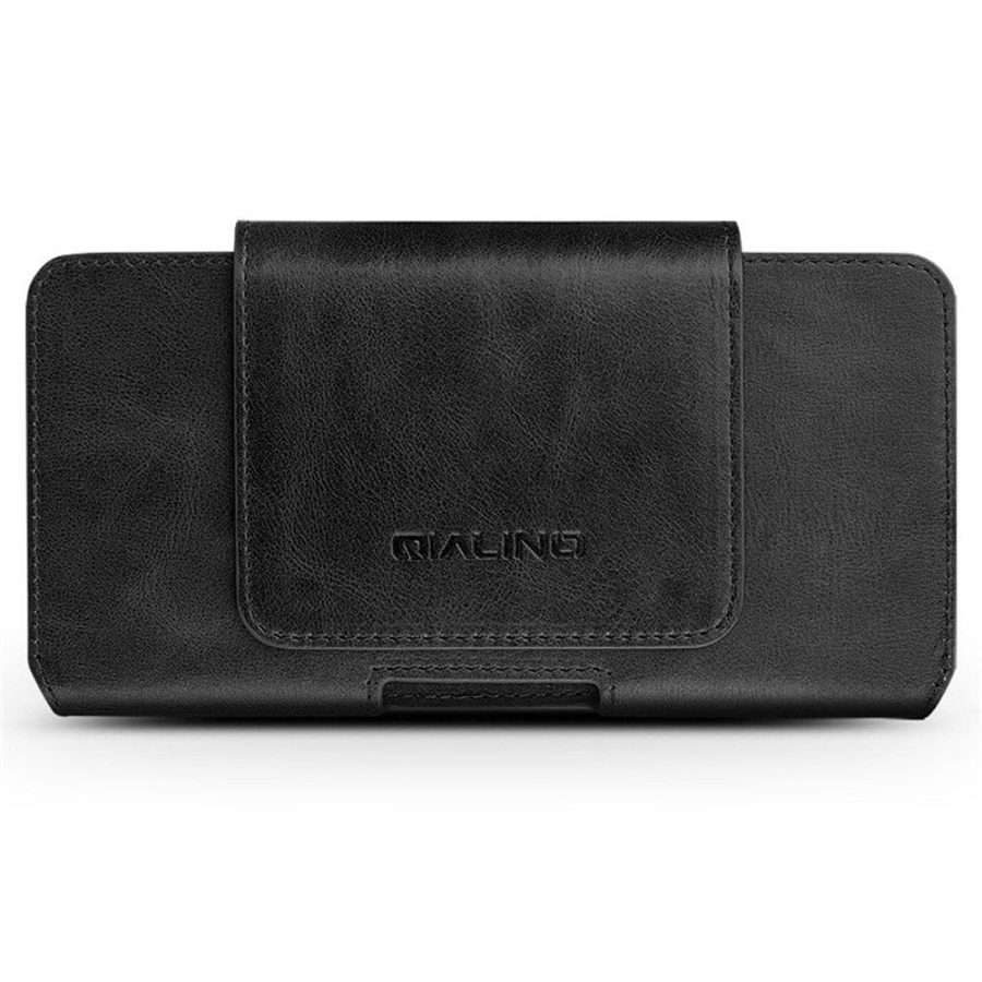101119489A-3 QIALINO Premium Cowhide Leather Holster Case Waist Bag (6.5 inches Display Size)