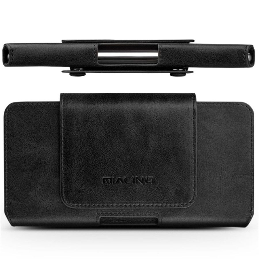 101119489A-6 QIALINO Premium Cowhide Leather Holster Case Waist Bag (6.5 inches Display Size)