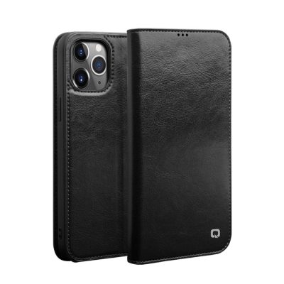 101123358A-1 QIALINO For iPhone 12 Pro Max Genuine Cowhide Leather Case Wallet Stand Shockproof Protective Phone Cover