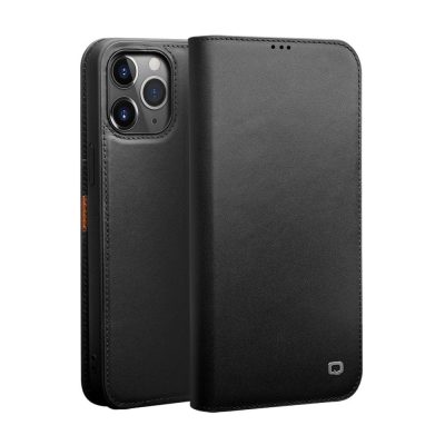 101123361A-1 QIALINO For iPhone 12 Pro Max Case Classic Top Cowhide Leather Wallet Stand Phone Cover