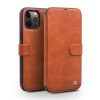 QIALINO For iPhone 12 Pro Max Cowhide Leather Case Wallet Stand Magnetic Clasp Phone Cover