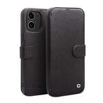 QIALINO for iPhone 12 Mini Business Style Magnetic Clasp Top Cowhide Leather Phone Cover
