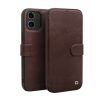 QIALINO for iPhone 12 Mini Business Style Magnetic Clasp Top Cowhide Leather Phone Cover