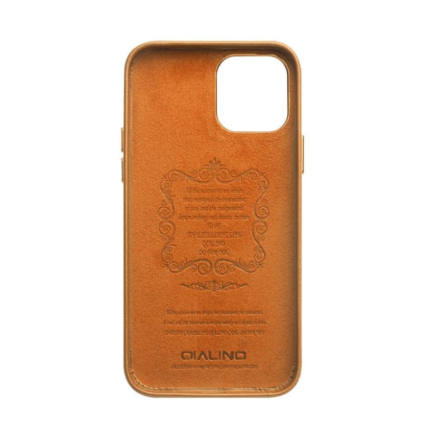 QIALINO For iPhone 12 | iPhone 12 Pro Premium Genuine Cowhide Leather Phone Case | Compatible with MagSafe